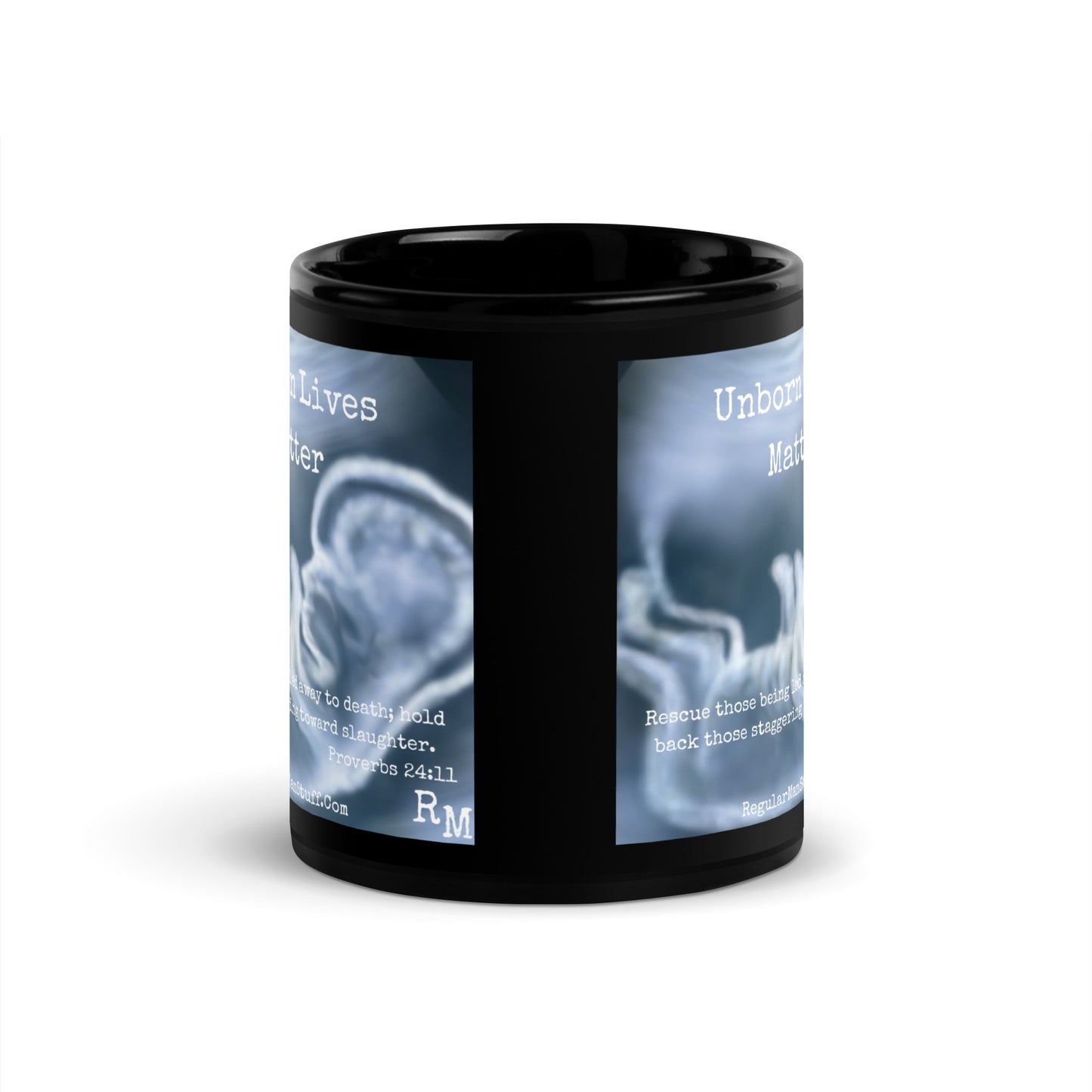 Unborn Lives Matter Black Glossy Mug