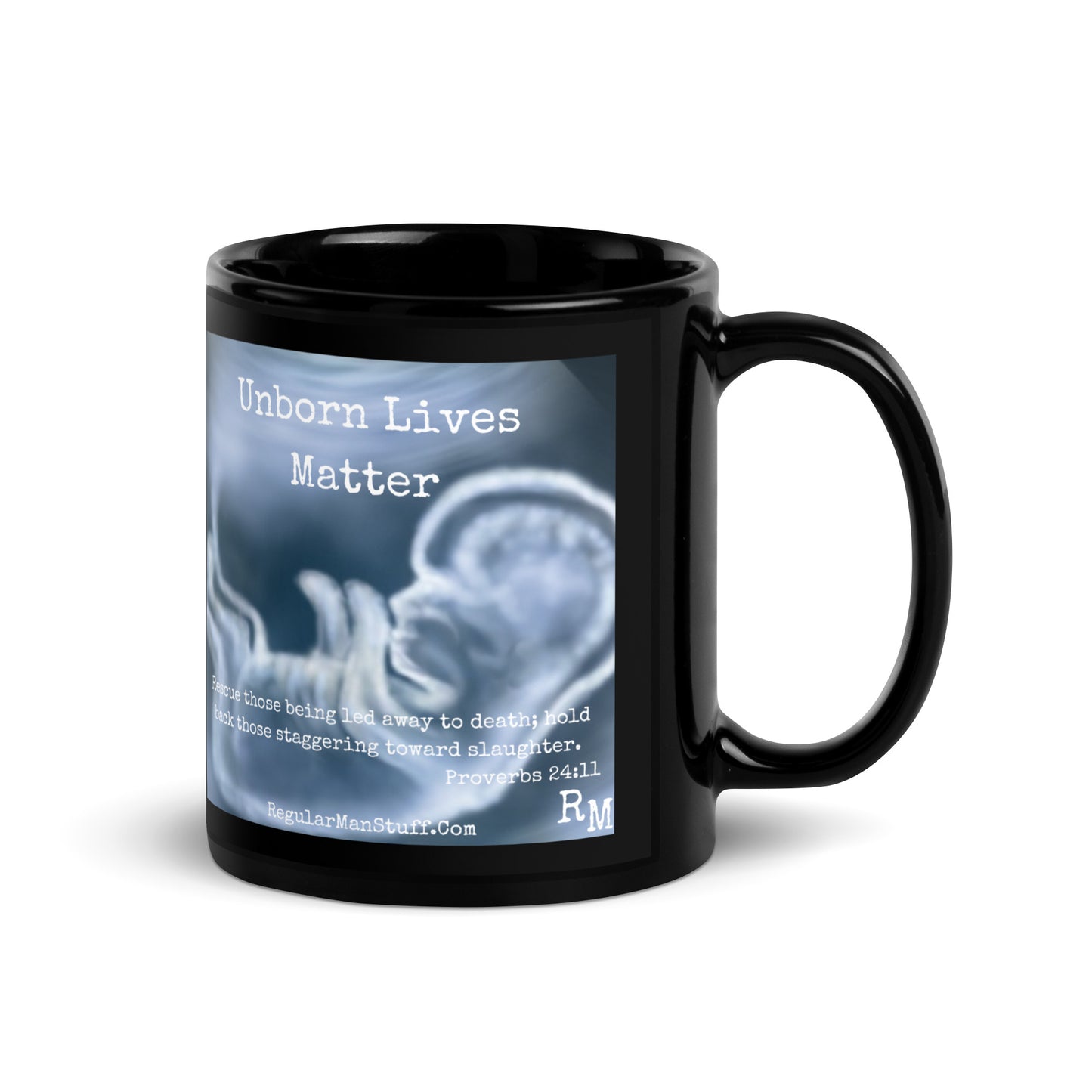 Unborn Lives Matter Black Glossy Mug