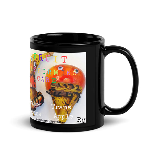 Fruit Affirming Care Black Glossy Mug