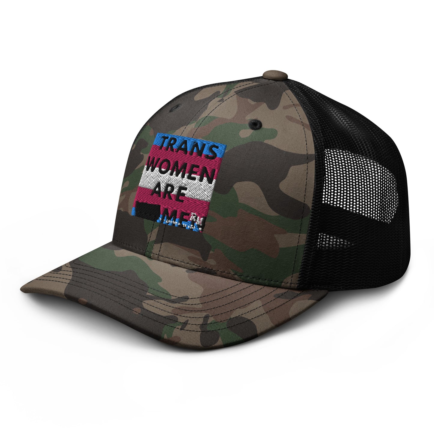 Trans Women are Men Camouflage trucker hat