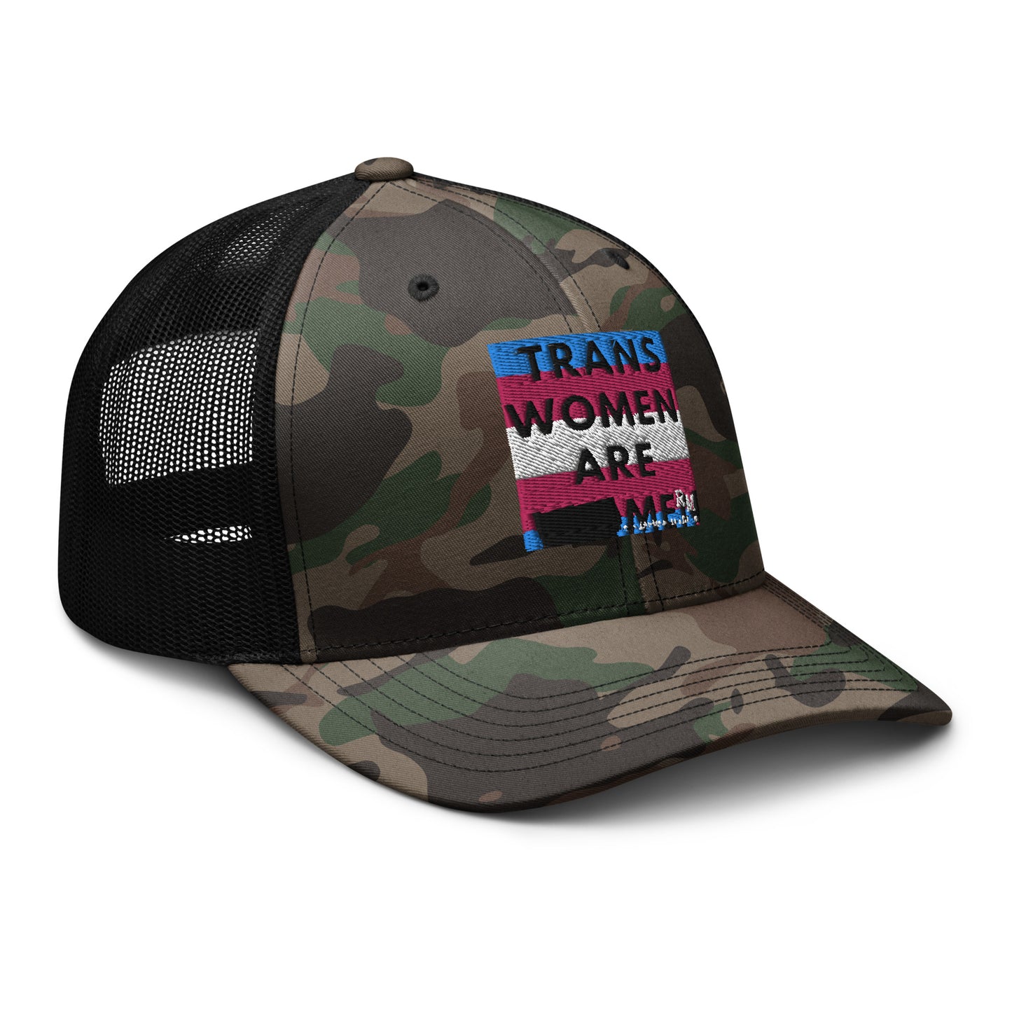 Trans Women are Men Camouflage trucker hat