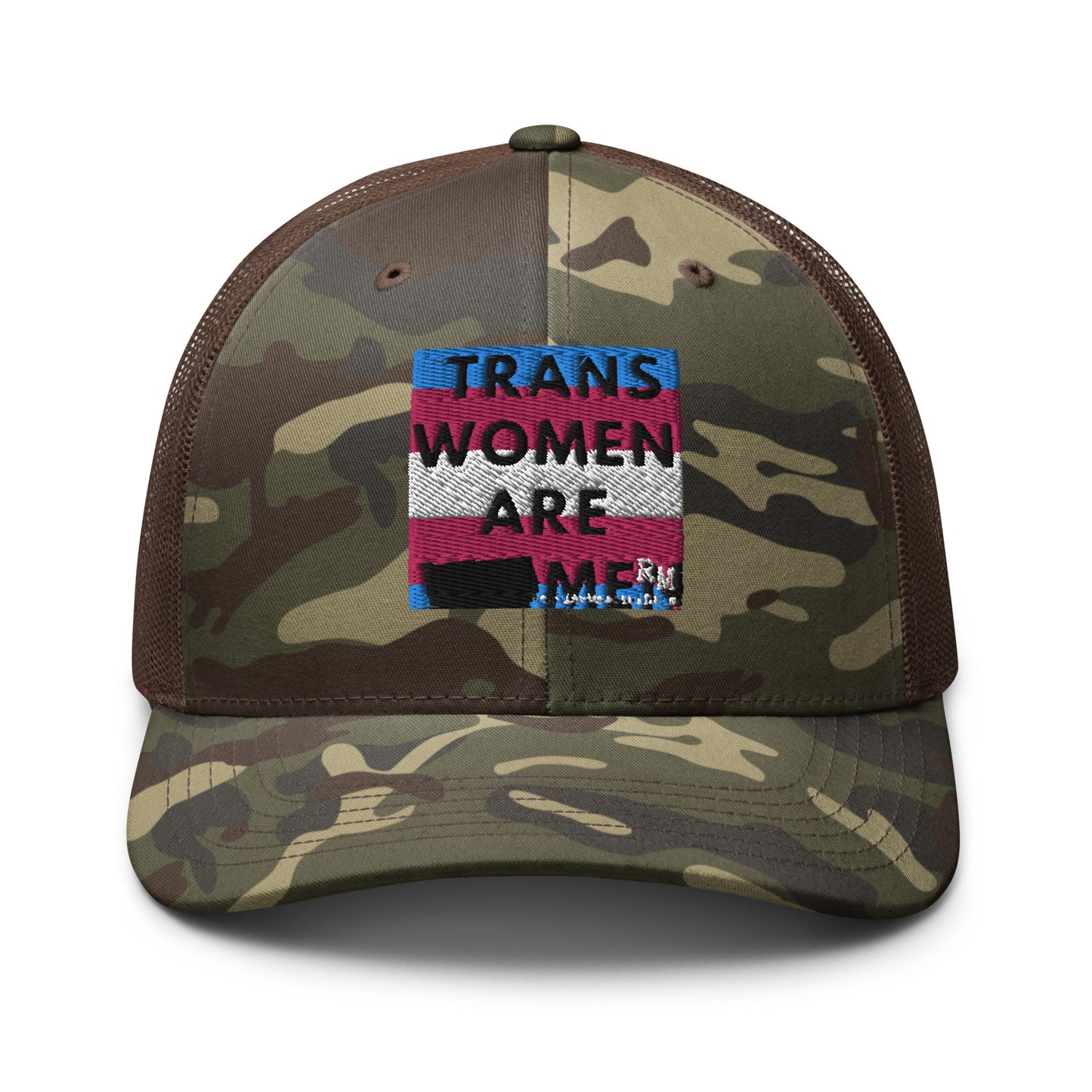 Trans Women are Men Camouflage trucker hat