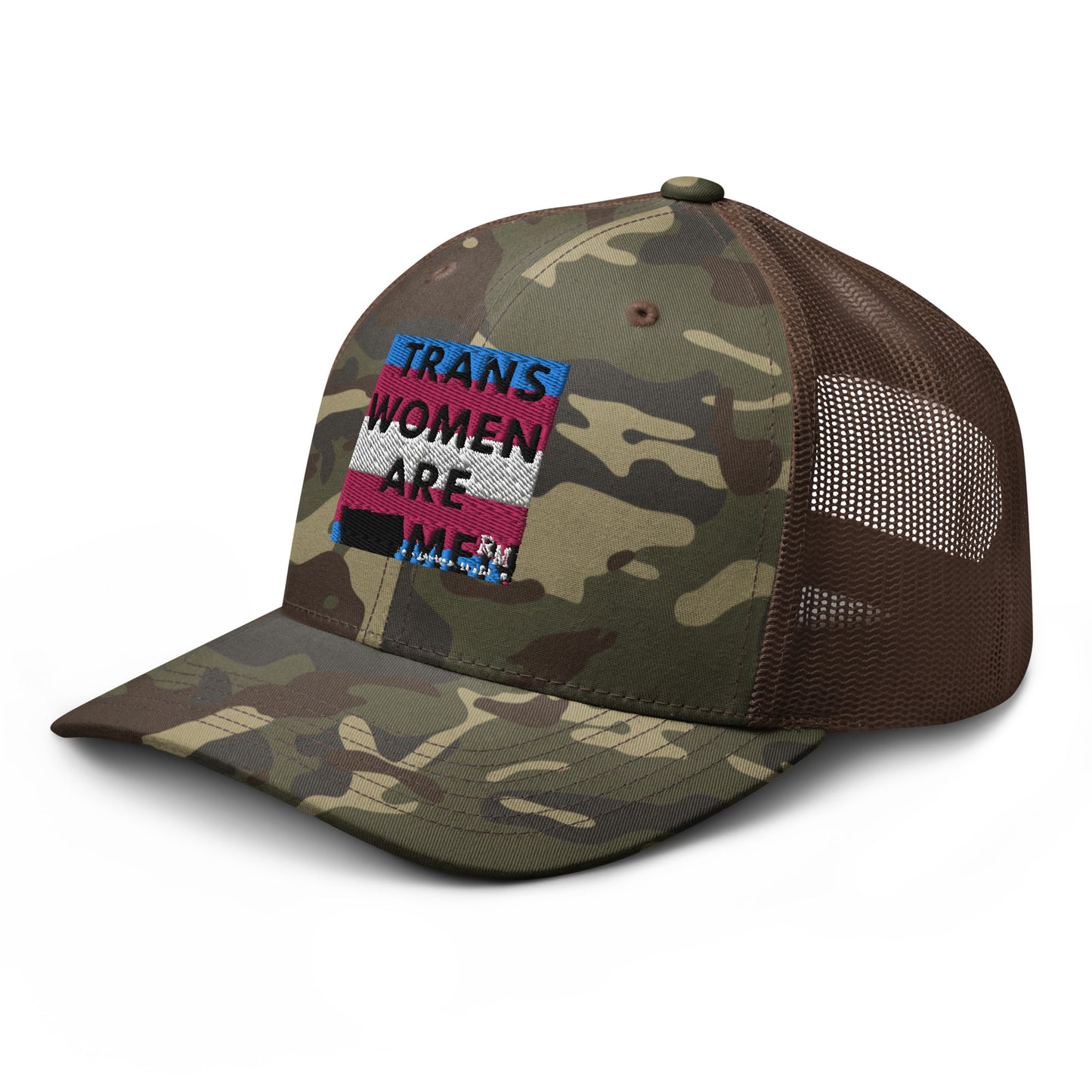 Trans Women are Men Camouflage trucker hat