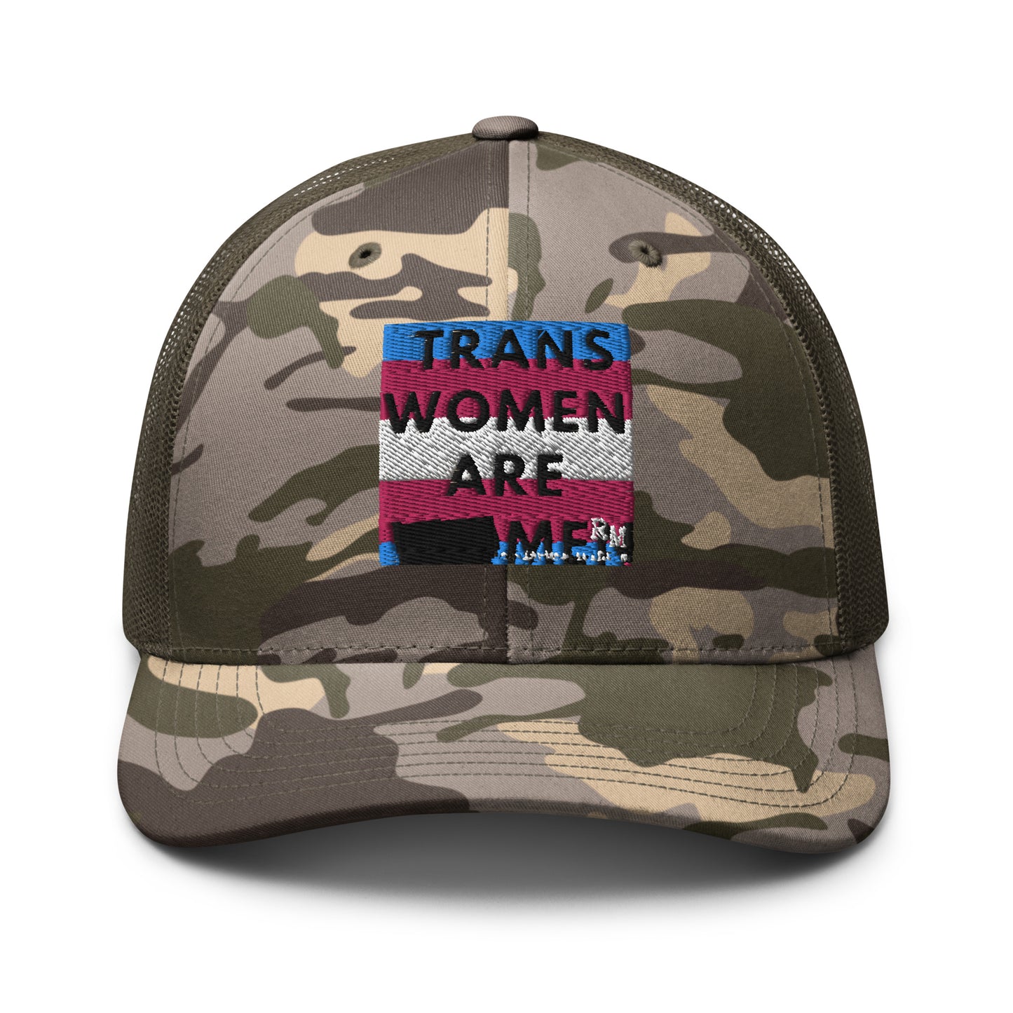 Trans Women are Men Camouflage trucker hat