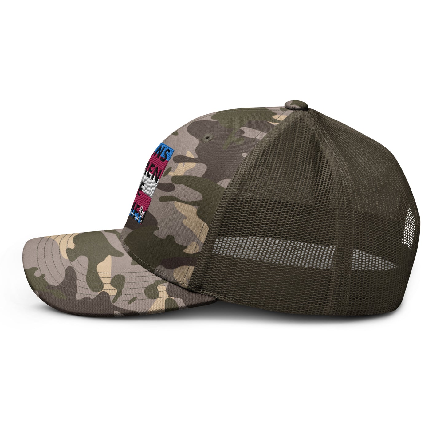 Trans Women are Men Camouflage trucker hat