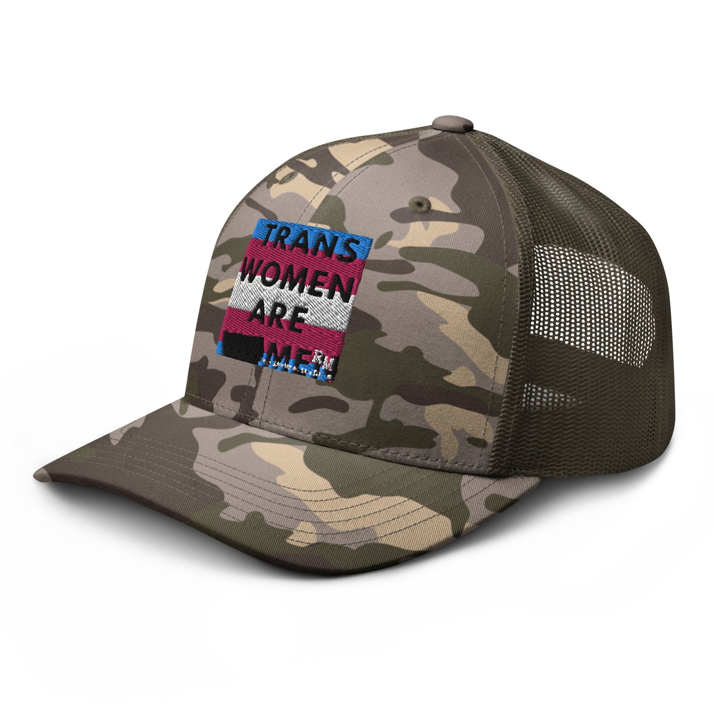 Trans Women are Men Camouflage trucker hat