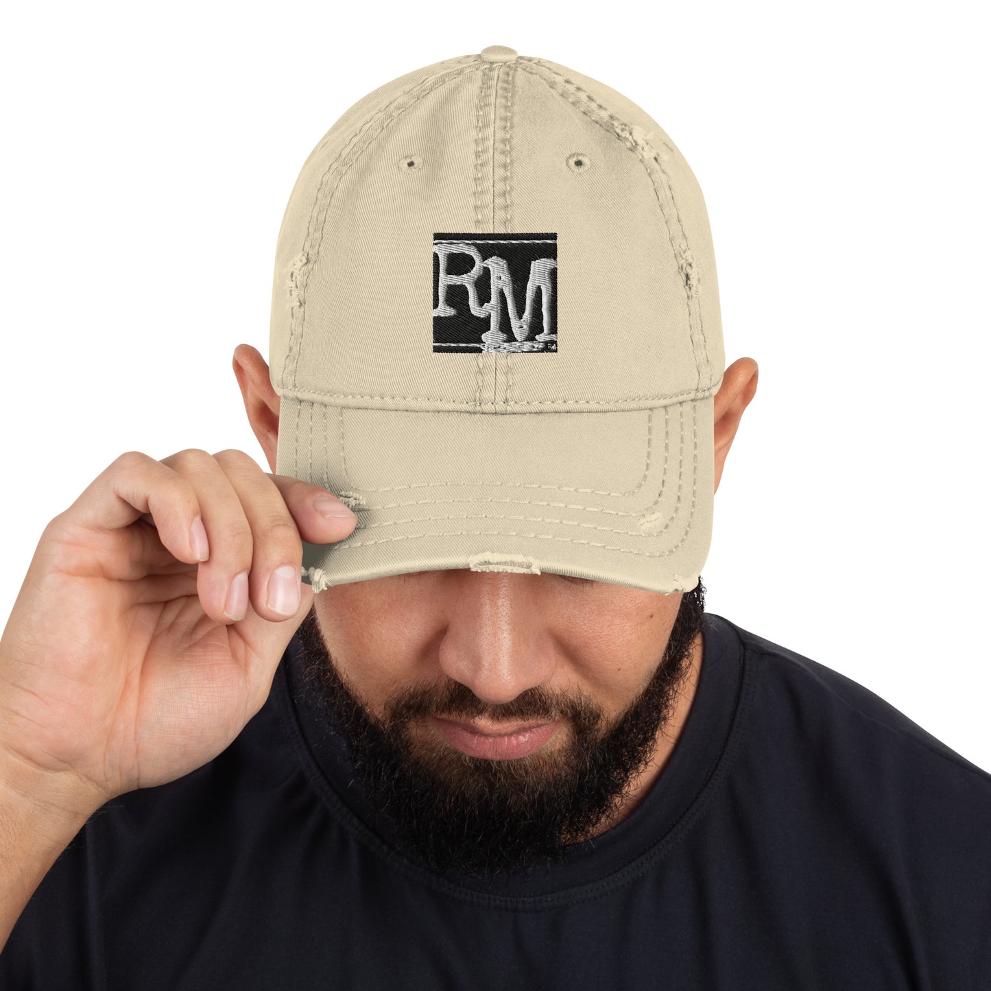 RM Embroidered Distressed Dad Hat