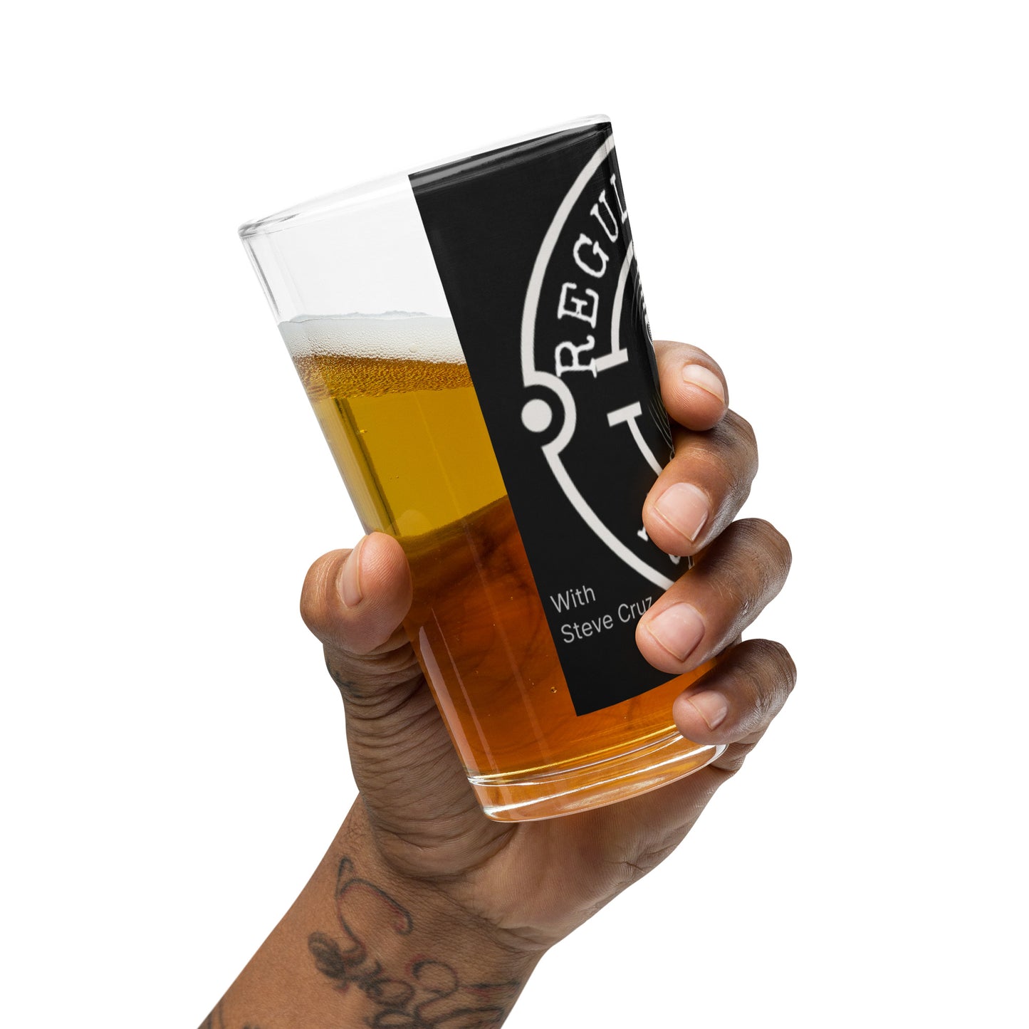 Podcast Shaker pint glass (pounder)